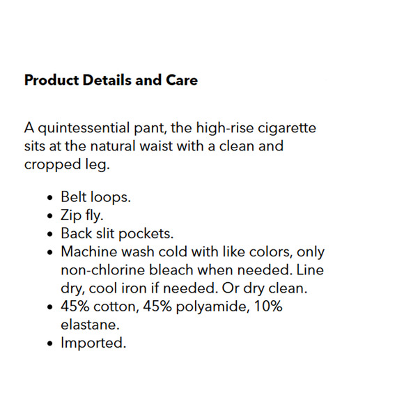 Vince Cigarette Pants Women's 2 Coastal Blue Stretch High-Rise Cropped NWT $325 - Picture 14 of 14